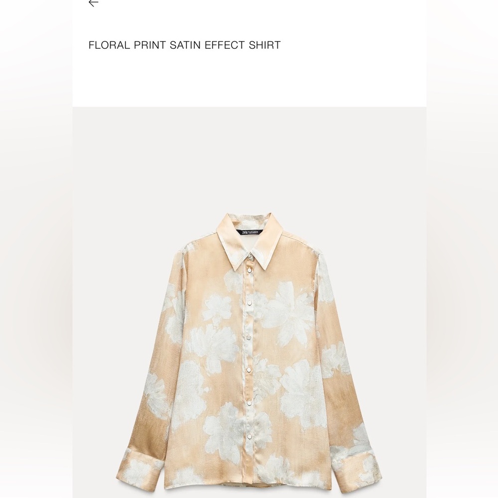 Zara Floral Print Satin Effect Shirt